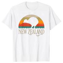 Fun New Zealand Kiwi Bird Retro Pattern Tshirt Stylish Casual Style Loose Fit TshirtSummer Streetwear Graphic T Shirts YK S