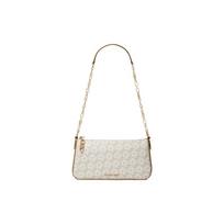 MICHAEL KORS Empire Logo Print Medium Chain Canvas Clutch Crossbody Medium Women White balta
