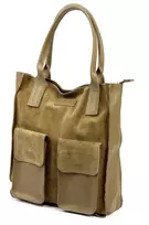 Moteriška didelė odinė shopper tipo rankinė Angelo, ruda, A4
