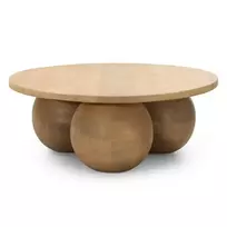 „Agostino“ kavos staliukas, 80 cm, apvalus, iš mangmedžio, suapvalintos formos