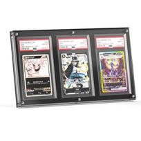 Yotakala PSA Authentication Acrylic Magnetic UV Trading Card Display Case with Stand Case, 3-Card Capacity, Loader, PSA-Specific Screw-Down Loader, juoda