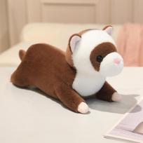 Cute Ferret Plush Toys Stuffed Soft Lying Prone Ferret Doll Warm Cozy Animal Throw Pillow Amusing Birthday Gift 50cm ruda