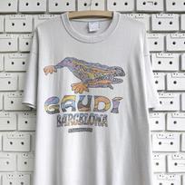 Vintage 90s 00s Gaudi Barcelona T shirt Mosaic Lizard Graphic Art Spain Tourist Tee Size XL S