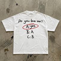 Do you love me? A: yes Tee | Funny Quiz Answer Shirt XL