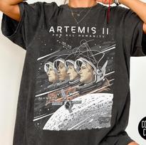 Artemis II Mission Shirt, NASA Astronaut Vintage Tee, Comfort Colors® Pepper, Space Exploration T-Shirt, Moon Mission Graphic, Science Gift L