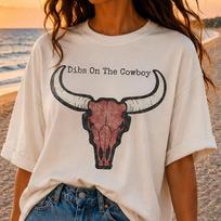 Comfort Colors Dibs On The Cowboy Shirt, Western Shirt, Country Music Shirt, Cowboy Shirt, Rodeo Shirt, Gift For Her Shirt, Trendy Shirt XL