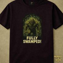 Swamp Creature Rising Shirt, Fully Swamped!, Gritty Horror Comic Humor, Overwhelmed Burnout Spooky Shirt XL
