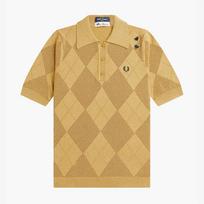Fred Perry [Amy Winehouse] Argyle Knit Shirt - Gold Afpf2417106-926 1964 Gold/S