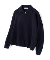 Nitied Viscose Washable Half Zip Knit Black M