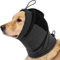 Breathable Dog Ear Muffs Thickened Dog Calming Hoodie Comfortable Ear Wraps  Storms Black-S