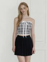 Kinder Baby Ribbon Check Tube Top Blouse - Black Black