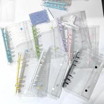 Transparent PVC HONGEN Gift Binder Case Hand Ledger Simple Storage Cover 60 Sheet Spiral Core Loose-leaf Notebook A3 (Blue,no&m5) mėlyna