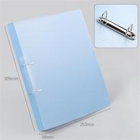 A4 Binder D-Type Punch Folder Office Storage File Ring Waterproof Test Paper Data Storage Folder 4 Hole Binder Learning Supplies Light blue 2
