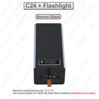 DIY 24*18650 Battery Power Bank Case  Dual USB Battery Holder Shell No Soldering Storage Box for Phone Charging Without Battery Normal Black