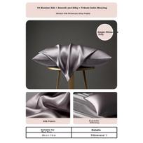 Shuixingjiafang Silk Pillowcase, 100% Mulberry Silk Pillow Cover, 19 Mm Silk Pillow Insert, Single Pack, 48x74cm, Purple