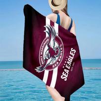 Manly Sea Eagles Crest Microfiber Beach Towel, Lightweight And Quick-Dry, for Summer Travel, Beach Essential, Swimming Pool 70cmx140cm(27x55inch)