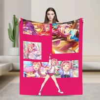 Haru Urara Chibi Carrots for a Good Girl Blankets Soft Warm Funny Plush Bedding Throws For Picnic Flannel Bedspread Bed Cover Size: 75*100cm, Weight: 230 GSM