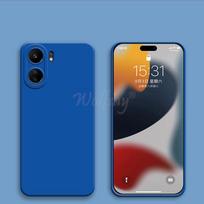 For Xiaomi POCO C65 Case New Luxury Liquid Silicone Plain Rubber Camera Protector Case POCO C65 Case POCO C65 Cover Shockproof POCO C65 tamsiai mėlyna spalva