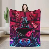 Vox Alastor Hazbin Hotels Blanket Super Soft Graphic Plush Throw Blanket For Girls Boys Living Room Flannel Bedspread Bed Cover Size: 75*100cm, Weight: 230 GSM