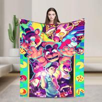 FNAF At Freddys Blanket Quality Soft Throw Blanket Winter Girls Boys Outdoor Funny Bedspread Size: 75*100cm, Weight: 230 GSM