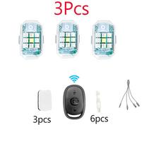 Donwof Car Strobe Light M3 Motorcycle Flash Led  Anti-collision Warning Lamp Waterproof Wireless Remote Control For Car Bike 3pcs 1  Controller