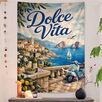 Capri Lemons Wall Art La Dolce Vita Hanging Bohemian Tapestry Bohemian Wall Tapestries Mandala Cheap Hippie Wall Hanging 100X70CM