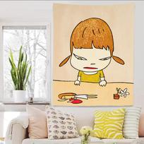 Yoshitomo Nara Tapestry Cutecore Kawaii Aesthetic Room Decor Wall Art Room Decoration Accessories For Bedroom Dorm 100X70CM