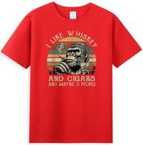 I Like Whiskey And Cigars Funny Gorilla Monkey Smoking Unisexs TShirt S
