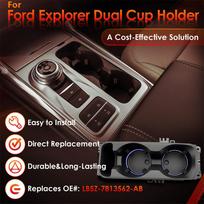 Upgrade Center Dual Cup Holder w/ Wireless Charging Fit For 2020-2025 Ford Explorer