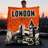 1 vnt. Londono lauko flanelės pledas mergaitėms, minkštas, lengvas, puikiai tinkantis stovyklavimui ir dovanoti, skaitmeninis 75X95CM