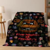 3D F-FNAF Žaidimo Animacinis Flanelinis Antklodė Minkšta Šilta Mėtomoji Antklodė Lovai Miegamajam Kambariui Svetainei Kelionėms Kempingui Piknikui Dovana 75X95CM
