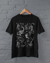 Harajuku Fish Shirt,Egirl Clothing,Nu Goth Clothing,Cyberpunk,Tigers Shirt,Alt Clothing,Tattoo Art Shirt,Grunge Clothing,Soft Goth Clothes M