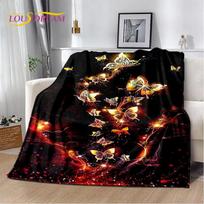 3D Animacinis Pasakų Drugelis Gėlė Minkštas Pliušinis Antklodė, Flanelinis Antklodė Metomasis Antklodė Svetainei Miegamajam Lovai Sofai Piknikui Dangalas 75X95CM