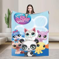 Šilta Minkšta Antklodė Kempingui Littlest Pet Shop Mėtymo Antklodė Flanelinis Patalynės Užtiesalas Laukiui Naujoviškas Sofos Lovos Užvalkalas 75X95CM