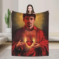 San Charleso Leclerco pledas Super šiltas Gatvės stiliaus pliušinis pledas miegamajam, kelionėms, biurui Flanelinis lovatiesė Lovos uždangalas 75X95CM