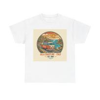Gela Coastline Italy Vintage Surf Van T-Shirt | Retro Beach Travel Tee M
