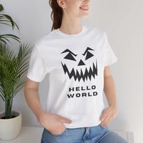 Spooky Hello World Halloween Graphic Tee - Unisex Fall T-Shirt S