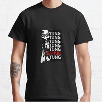Tung Tung Tung Sahr Italian Brainrot Funny Meme Tshirt for Men Large Size Adult Tops S6xl Mens Clothing S įvairiaspalvis