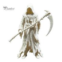 Creepy Collectible Figure Gothic Grim Reaper Figurine, 3D Printed Hooded Statue with Sickle, Spooky Robe Decoration for Halloween Indoor Home Tabletop balta