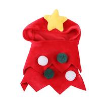 Pom Pom Decor Christmas PET Cape Star Topper PET Outfit Cape Funny Cat Dog Cloak  Cat Dress Up M raudona