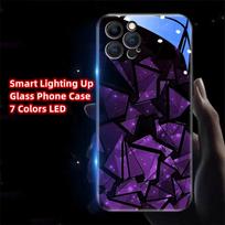 Stiklo šukės LED išmanusis šviečiantis dėklas, skirtas iPhone, Samsung 【Style A】For Iphone 13 mini