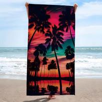 Tropical Palm Tree Print Beach Towel Quick Dry Microfiber Towel for Summer Beach Pool and Travel Use 50X100cm &1pc