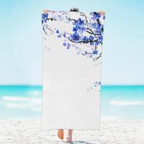 Rainbow Sunset Surfing Man Coconut Tree Print Beach Towel Microfiber Lightweight Absorbent Towel For Summer Pool Seaside Trip 50x100cm