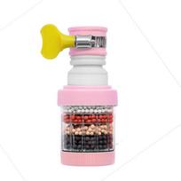 Six-Layer Faucet Filter & Retractable Shower Head - No Need to Disassemble, Universal Connector, In Stock Pink Bare