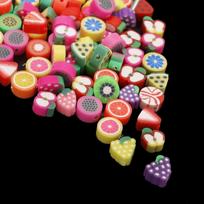 Drugelio rožių gėlių stiliaus polimerinio molio tarpinės karoliukai papuošalams gaminti 8-10mm 25pcs