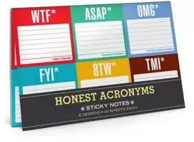 KNYGA Bookshop Knock Knock Honest Acronyms: Sticky Note Packet