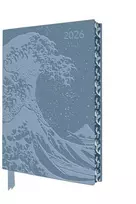 KNYGA Bookshop Katsushika Hokusai: The Great Wave 2026 Artisan Art Vegan Leather Diary Planner - Page to View with Notes