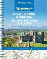 KNYGA Michelin Great Britain & Ireland Main Roads Atlas (A4-Spiral, English-French) 2025