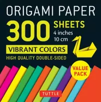 KNYGA Tuttle Tuttle Studio Origami Paper 300 sheets Vibrant Colors 4" (10 cm)
