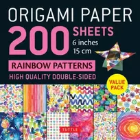 KNYGA Tuttle Tuttle Studio Origami Paper 200 sheets Rainbow Patterns 6" (15 cm)